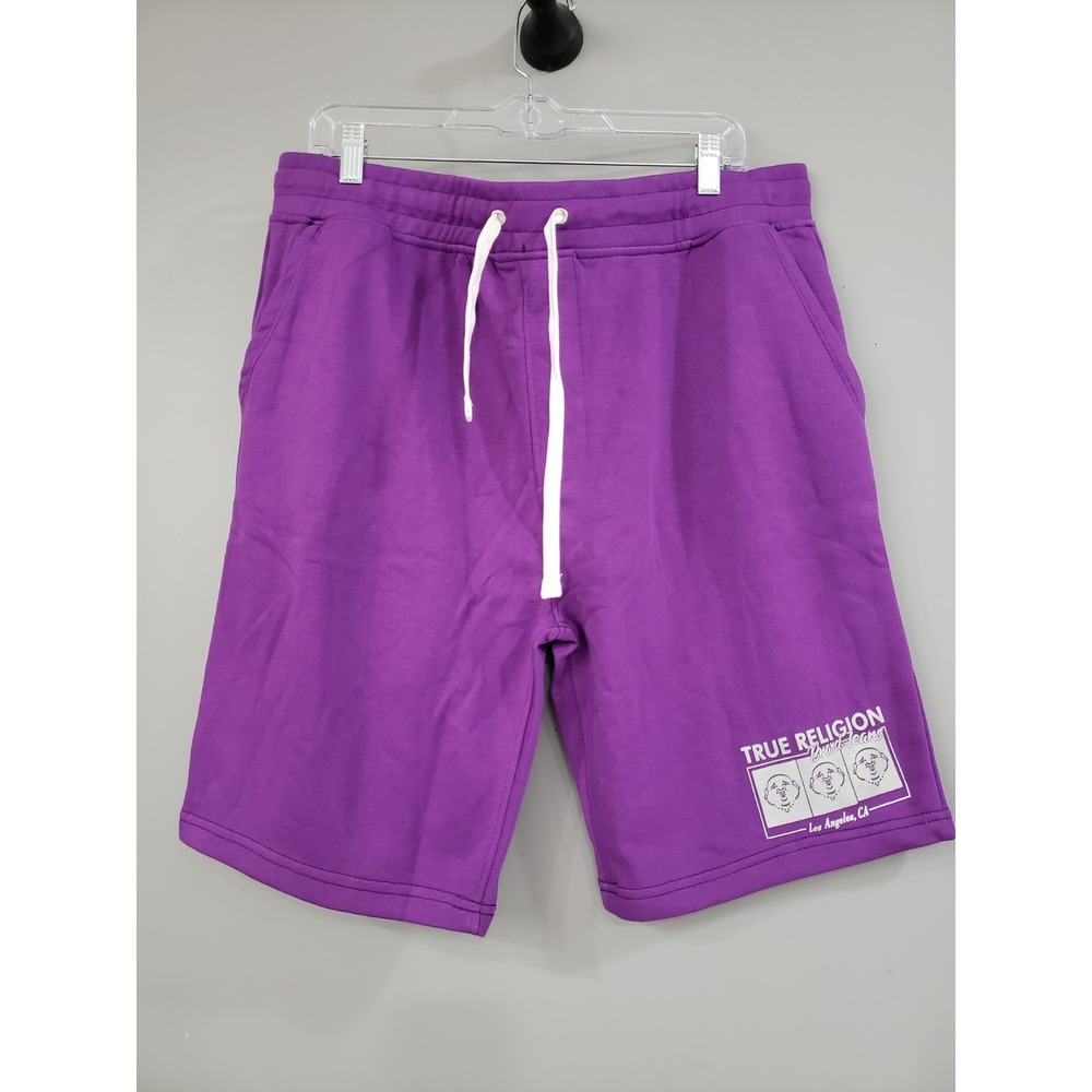NEW XL True Religion PURPLE shorts  sweat shorts lounge wear 100% COTTON